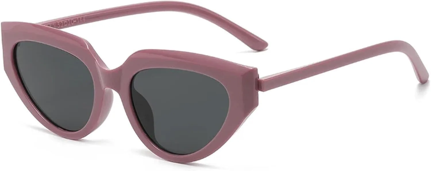 

Винтажные солнцезащитные очки «кошачий глаз» для женщин, маленькая оправа, ретро-стиль, защита от УФ-излучения UV400, модные и стильные TVTBBVV, Red Grey