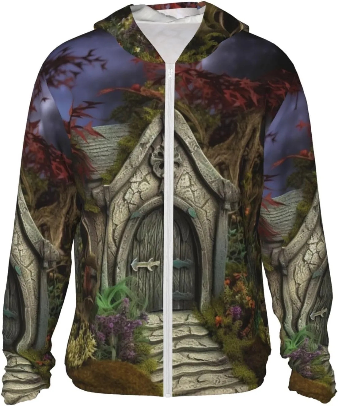 

Готическая фея сад худи с защитой от солнца Full Zip UPF 50+ с длинным рукавом и карманом HJBNW