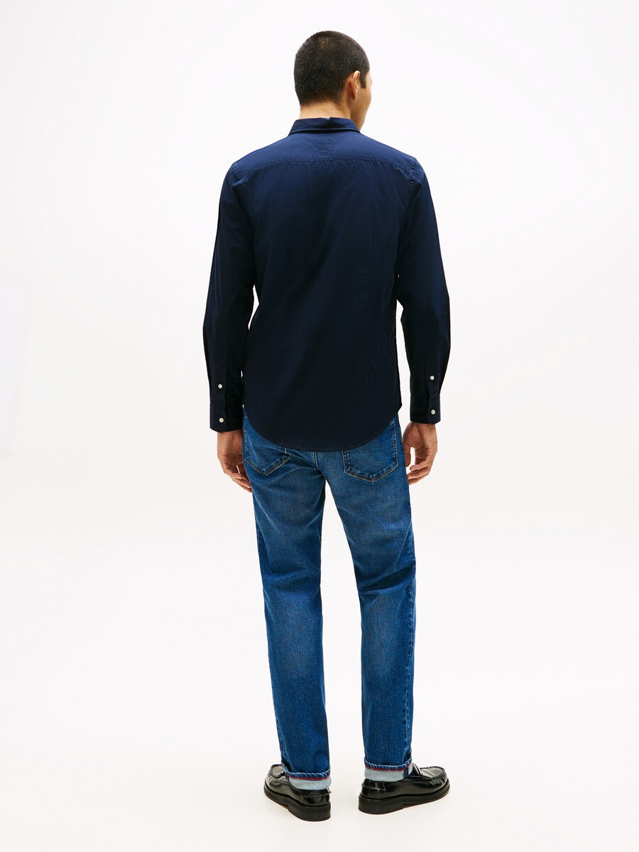 Рубашка Slim Fit на пуговицах TOMMY HILFIGER, темно-синий — фото 3