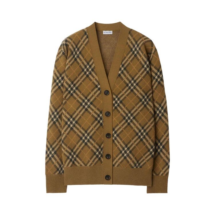 

Кардиган Burberry Wool Check Cardigan Shrew, черный
