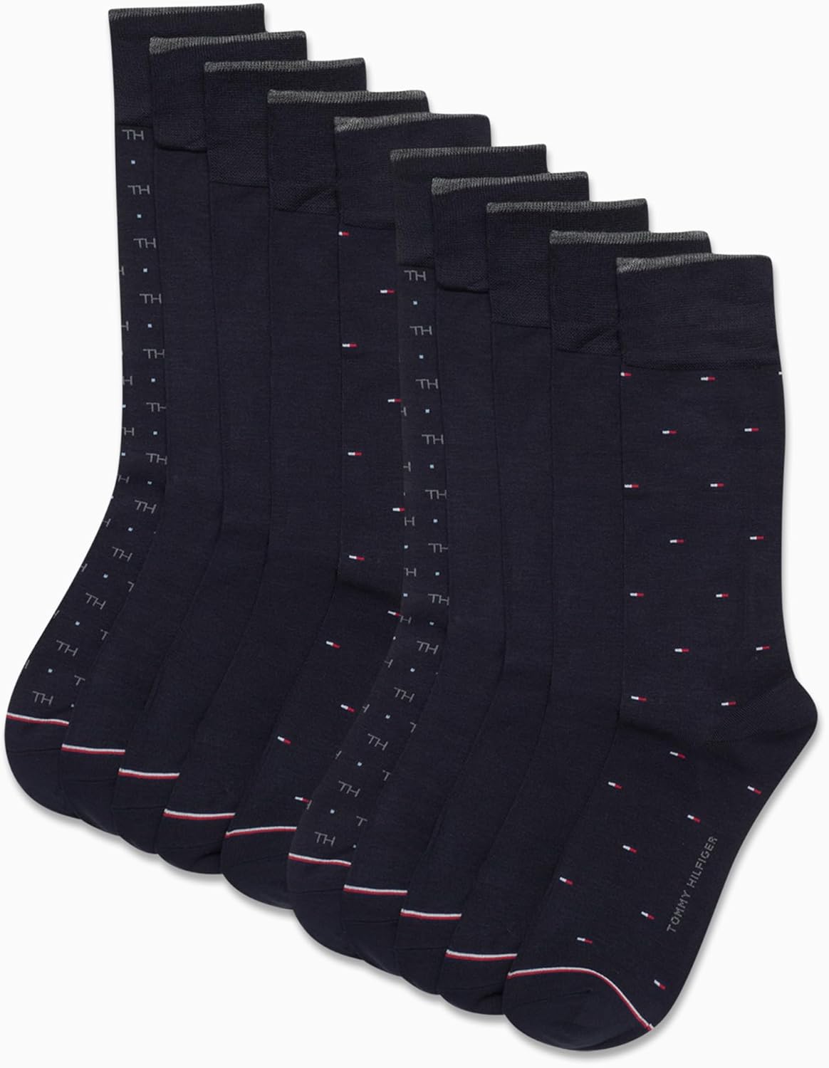 Мужские повседневные носки Tommy Hilfiger из мягкой хлопковой смеси - 10 пар, Classic Navy — фото 3