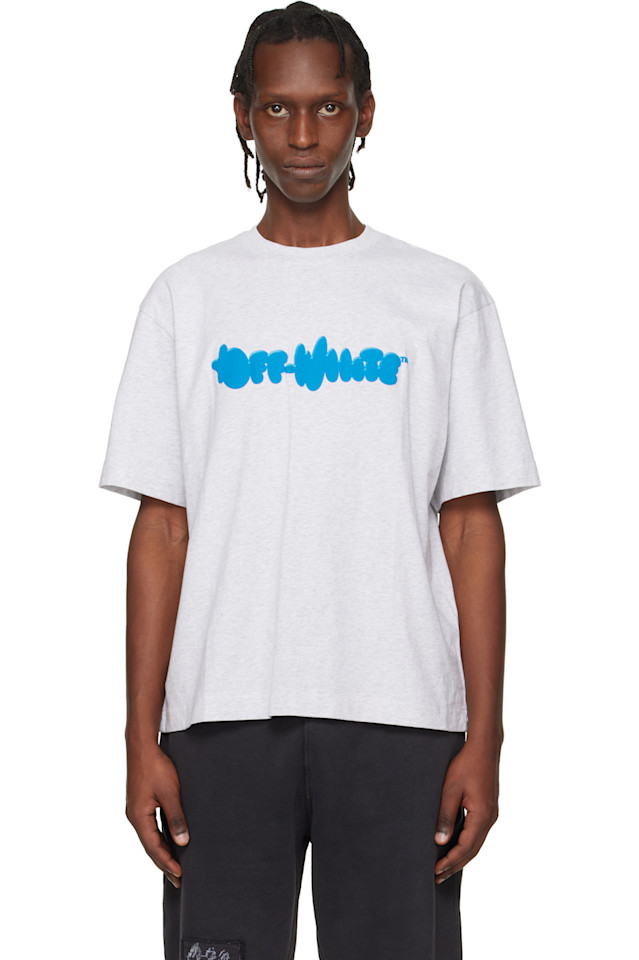 

Off-White Серая объемная футболка для скейтбординга