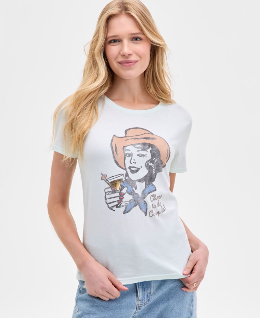 

Женская футболка Cheers To The Cowgirls Lucky Brand, Clearly Aqua