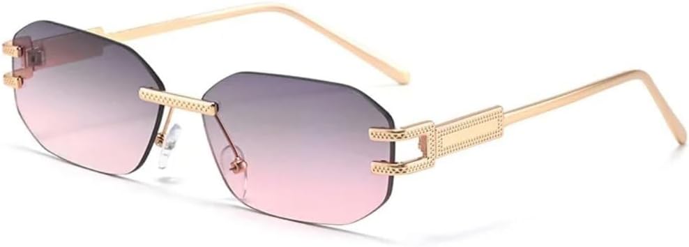 

Солнцезащитные очки для мужчин и женщин - защита UV400 - без оправы, металлические петли, градиентные линзы, для занятий спортом на открытом воздухе и вождения LXLHWN, Tyj536-5