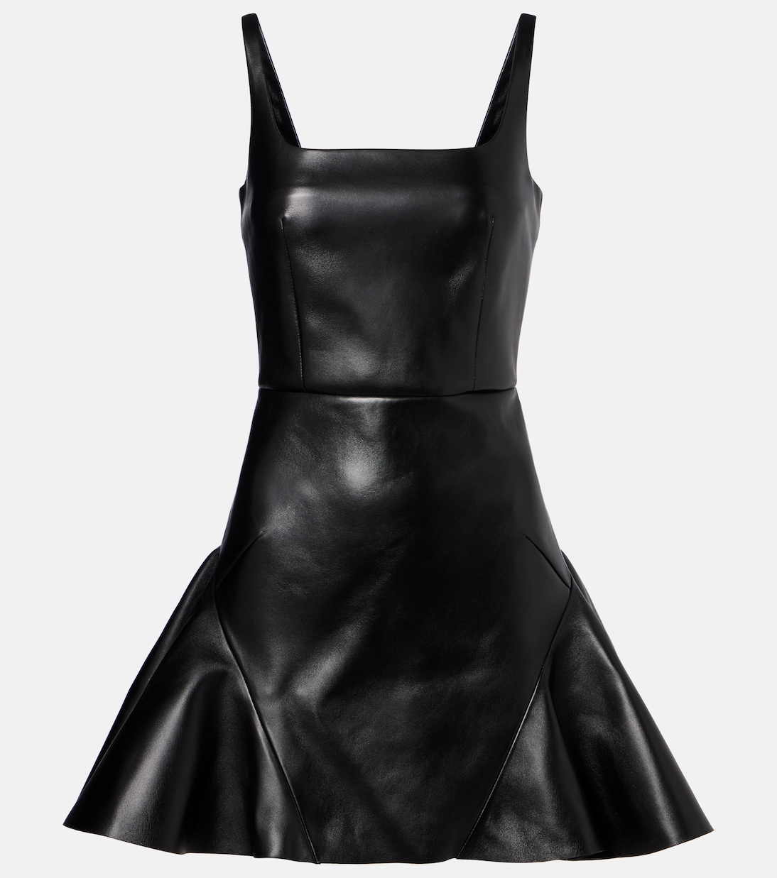 

Мини-платье из кожи с рюшами Givenchy, черный