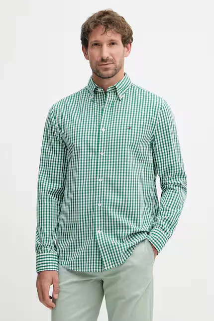 Рубашка мужская в клетку Regular Fit Tommy Hilfiger, зеленый