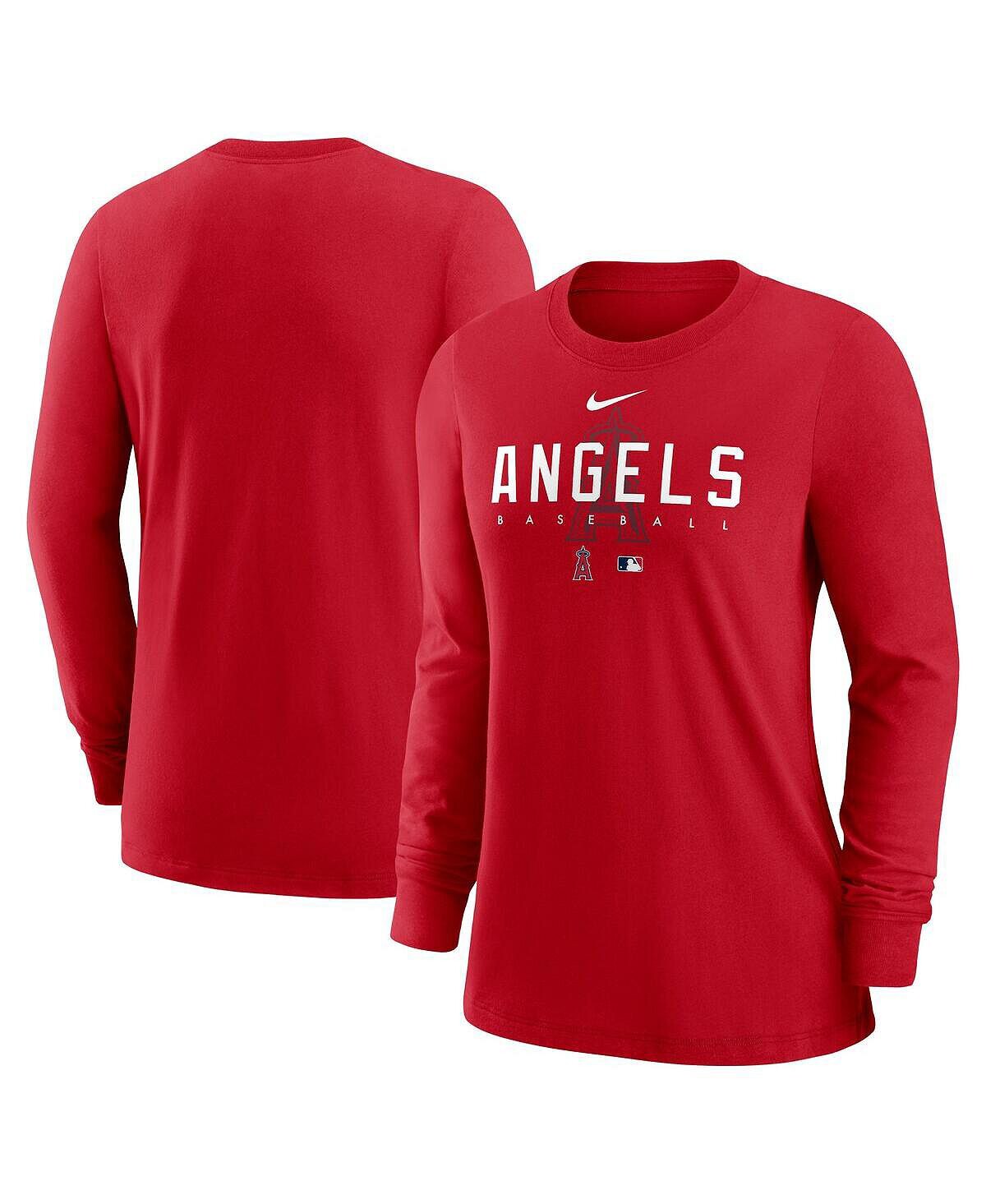 

Красная женская футболка с длинным рукавом Los Angeles Angels Authentic Collection Legend Performance Nike, красный