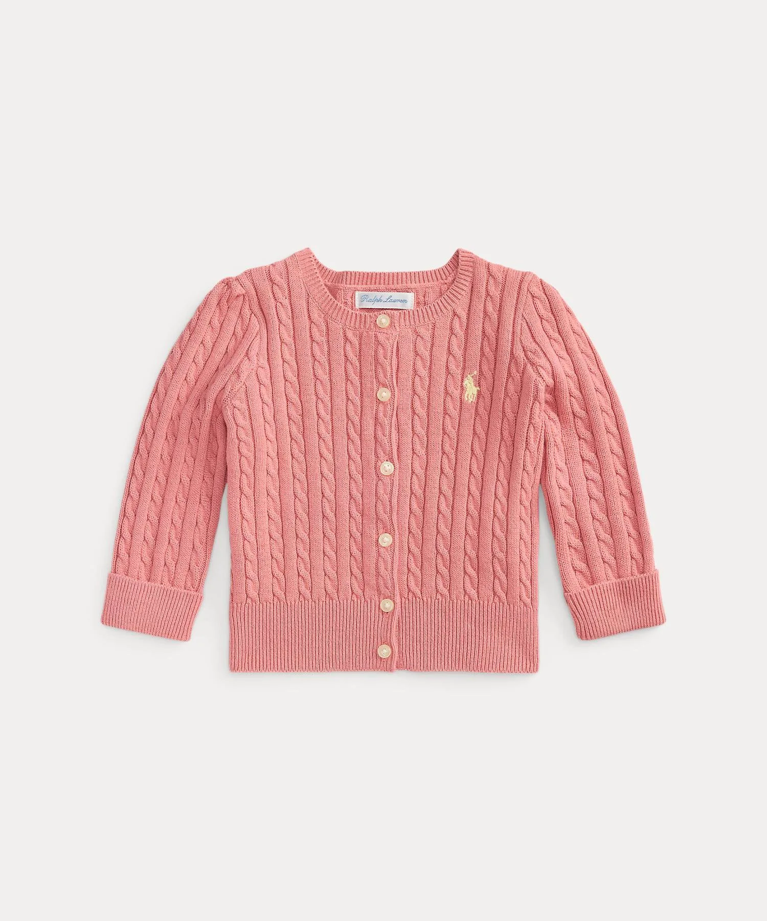 Детский мини-кардиган из хлопка с косами Polo Ralph Lauren, 650 Pink
