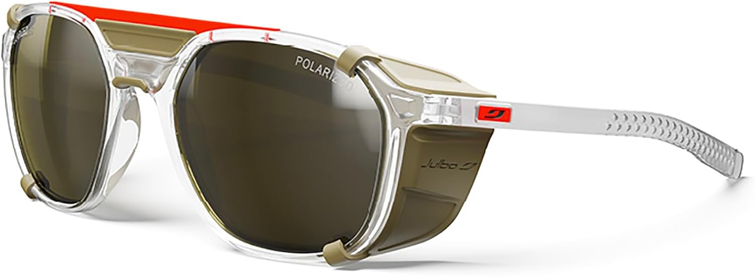 

Очки Julbo Slack Cover Glacier для мужчин и женщин со съемными боковыми щитками для походов, снега/бликов - 100% защита от УФ-излучения, White / Brown Frame - Brown W/ Silver Mirror Lens (Spectron 3 Polarized)