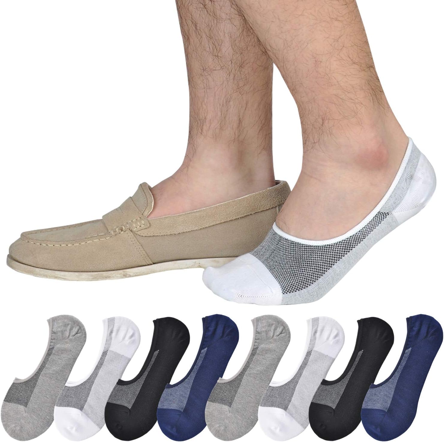 

Jormatt Genuine мужские носки для неявки, кроссовки Loafer - хлопковые носки с глубоким вырезом и нескользящими рукоятками