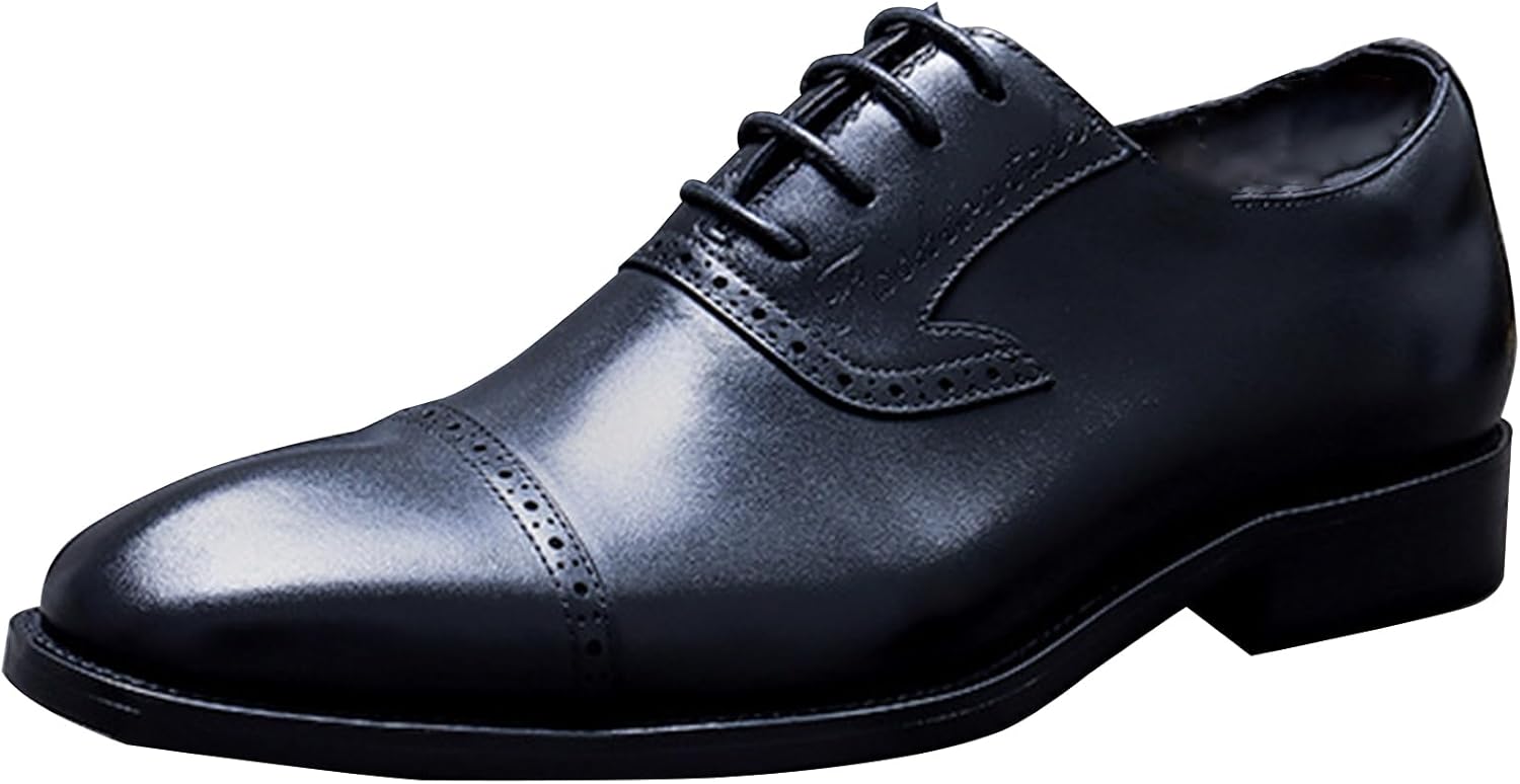 

Мужские оксфорды из натуральной кожи, классические туфли с шнуровкой для бизнеса, работы и свадеб Hlasmspe, черный