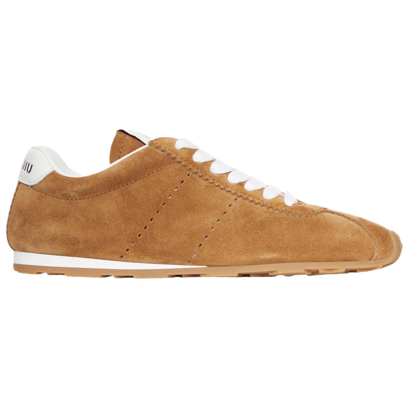 MIU MIU Женские кроссовки Plume Low top Casual коричневые — фото 3