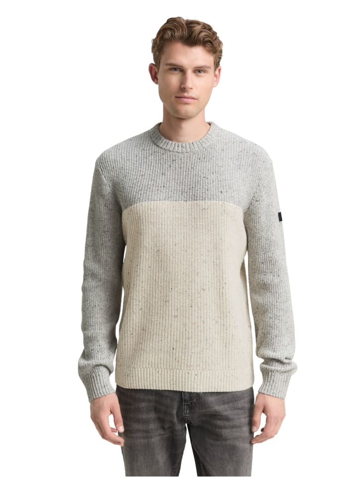 

Tom Tailor Пуловер Structured Mix с круглым вырезом, разноцветный