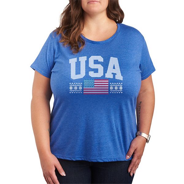

Футболка с принтом в стиле свитера для зимних видов спорта Plus size Licensed Character, Heather Royal Blue