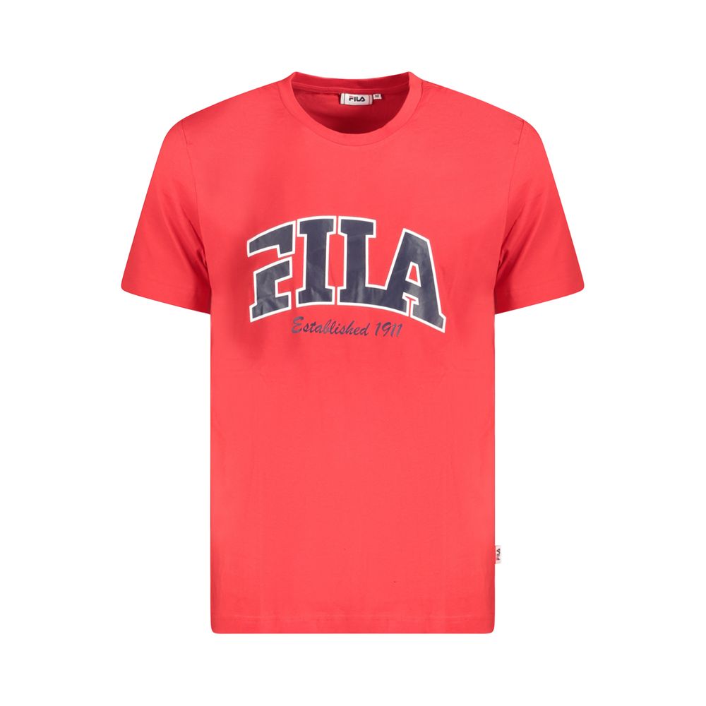 

Красная хлопковая мужская футболка Fila