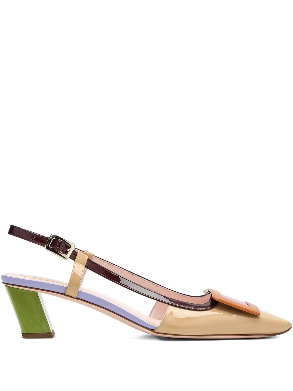Туфли Belle Vivier 45 с ремешком на пятке Roger Vivier, нейтральный
