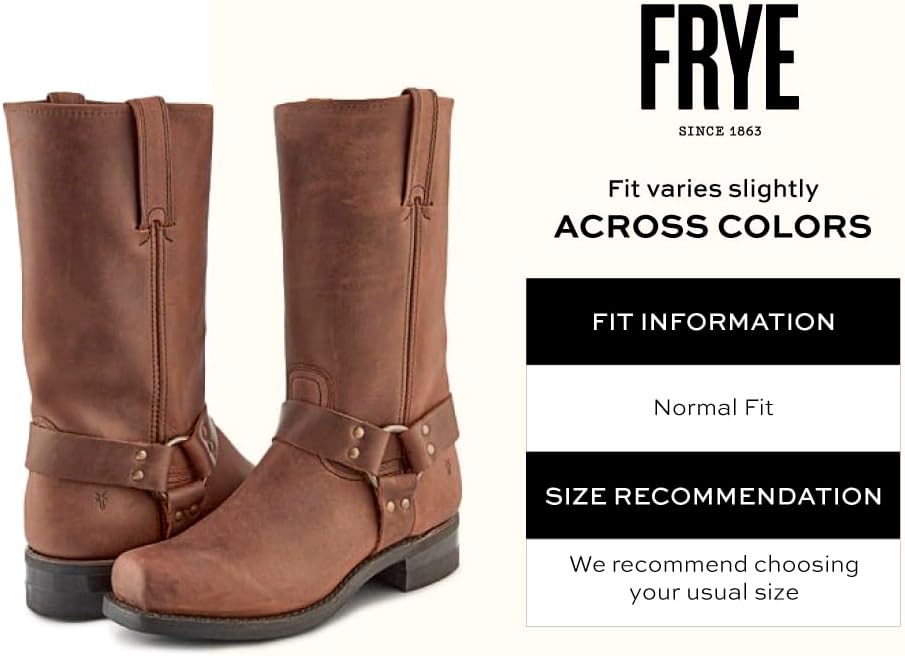 Мужские ботинки Frye Harness 12R с верхом из масляной кожи, протекторной подошвой с насечками и каблуком из многослойной кожи, а также фурнитурой из никеля и латуни - высота голенища 12 дюймов — фото 3