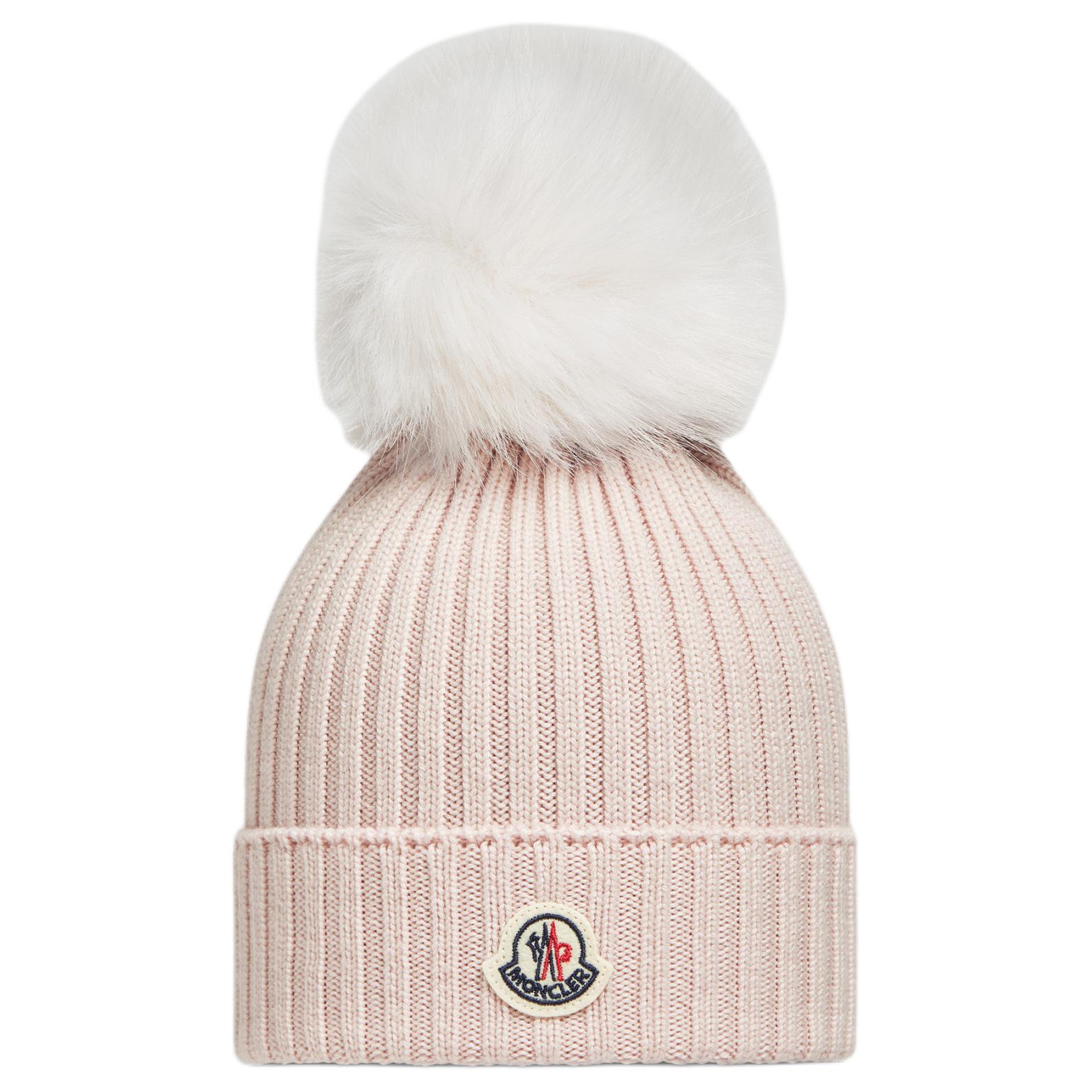 

Moncler Ребристая шапка для ребенка, Pink