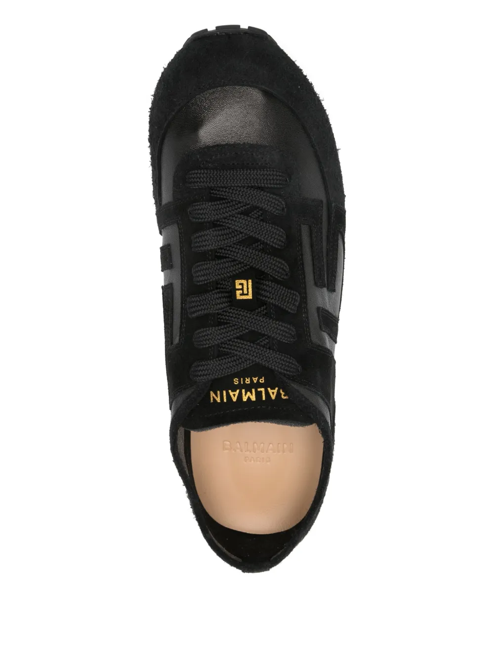 Кроссовки Racer 45 из овчины и замши Balmain, черный — фото 4