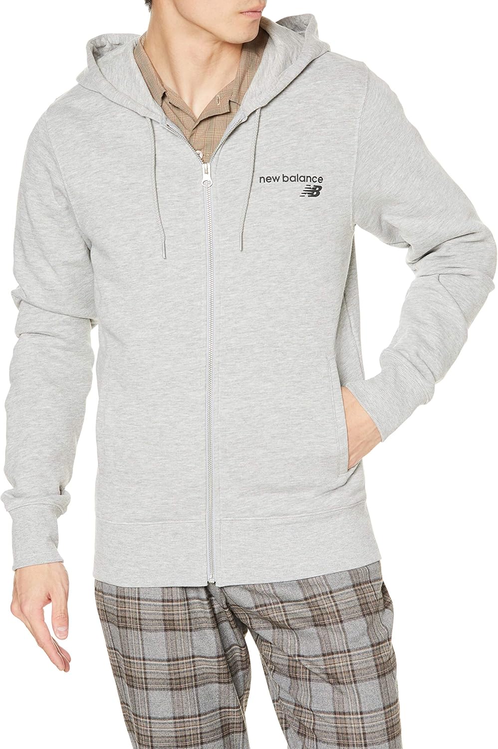 

Мужская флисовая куртка-толстовка New Balance Core Fleece на молнии (MJ03907), серый