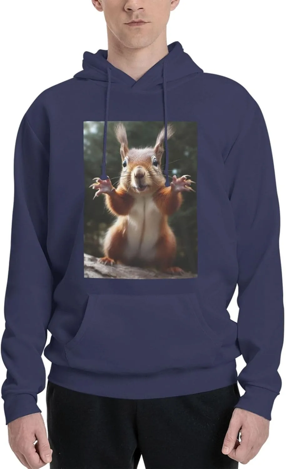 

Мужская флисовая толстовка с капюшоном Squirrel Funny Animal LKWSCGHM