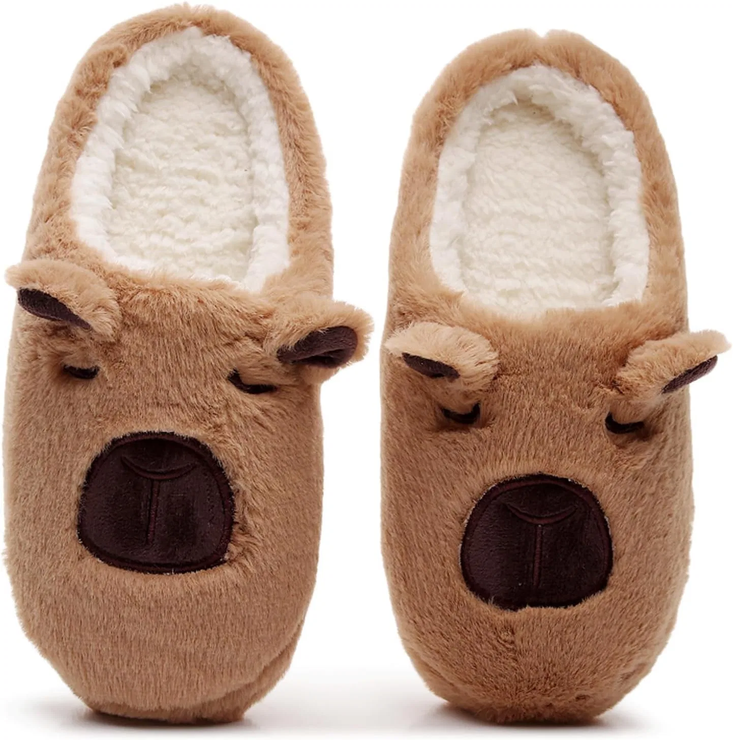 Слипперы с вышивкой, мягкие нескользящие, Capybara 12 oukisam