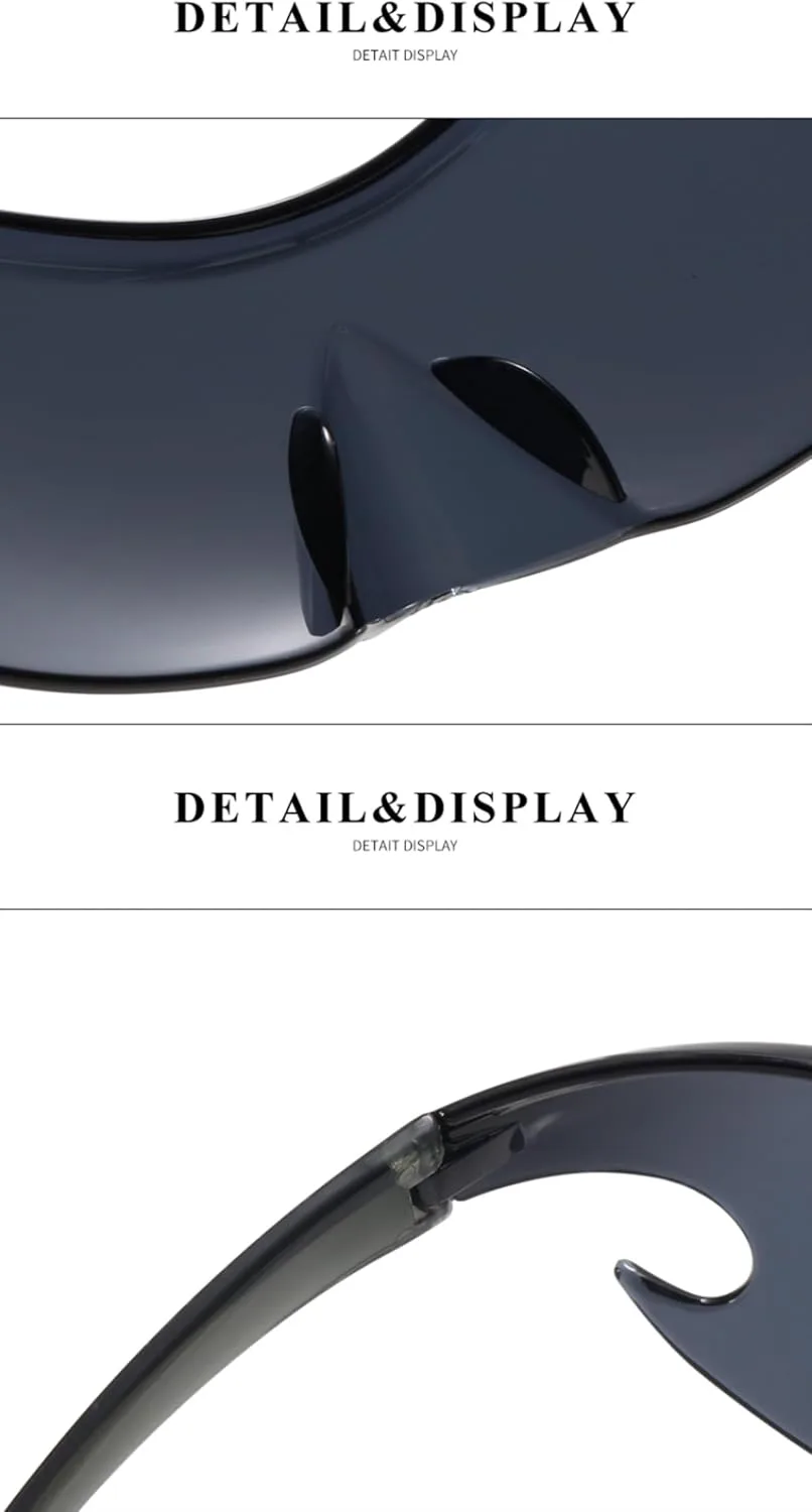 

Технологичные очки, очки с индивидуальностью, солнцезащитные очки-обтекаемые очки, велосипедные солнцезащитные очки, диско-очки для женщин и мужчин RAYPUR, Dark Grey