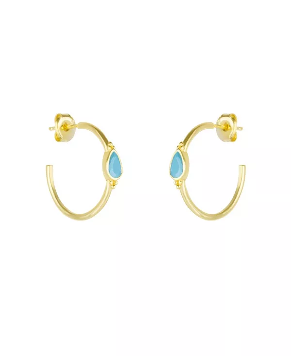 

Серьги-Капельки с бирюзой, стерлинговое серебро - бирюза Spero London, gold