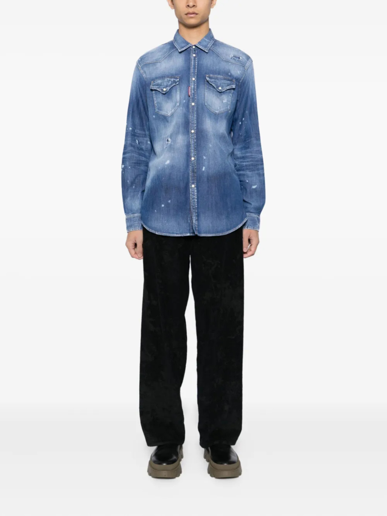 

Рубашка DSQUARED2 Дэн Вестерн, синий