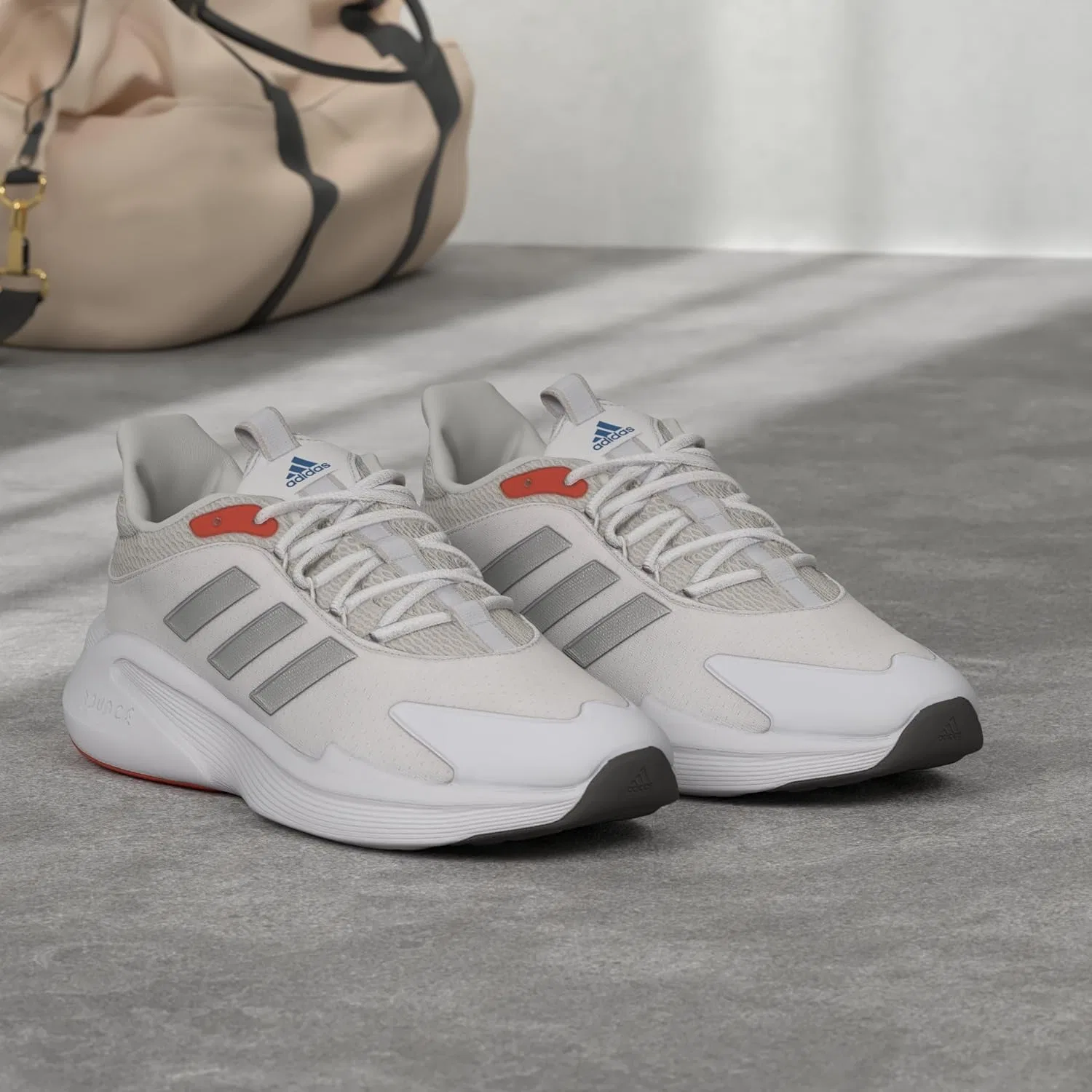 Мужские кроссовки Adidas Alphaedge + для бега, White Silver Metallic Bright Red — фото 3