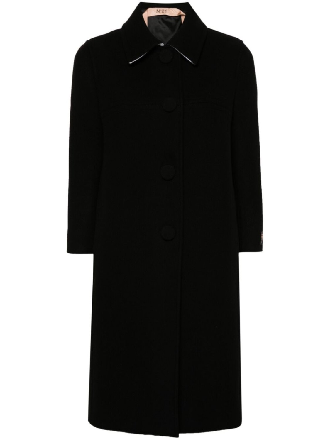 

Nº21 однобортное фетровое пальто, черный