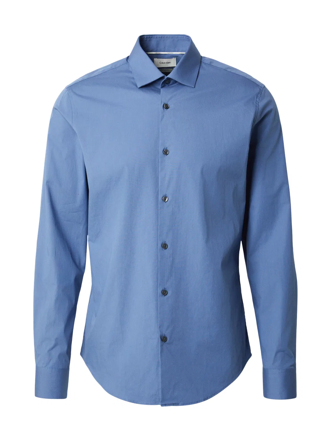 Рубашка Calvin Klein Slim fit на пуговицах цвет Slim Fit Solid Stretch, синий