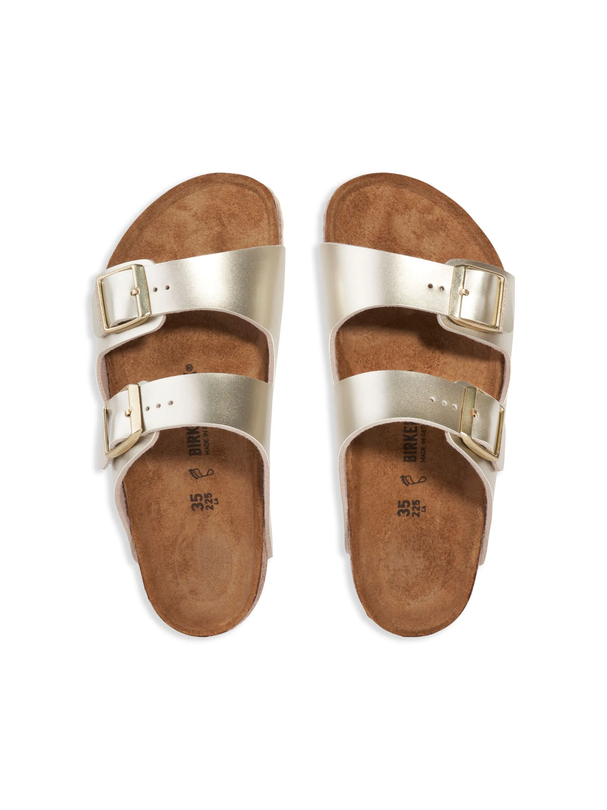 Сандалии Arizona с эффектом металлик Birkenstock Kids, золотистый — фото 3