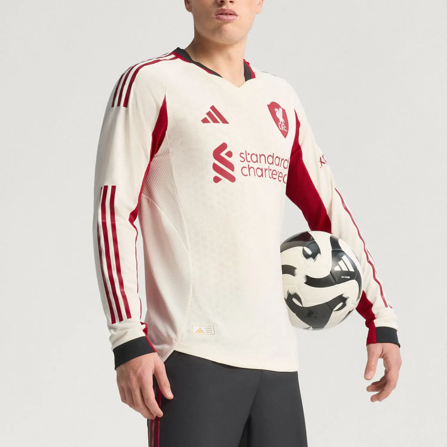 Футболка Liverpool Fc 25/26 длинный рукав аутентичная гостевая Adidas, белый — фото 3