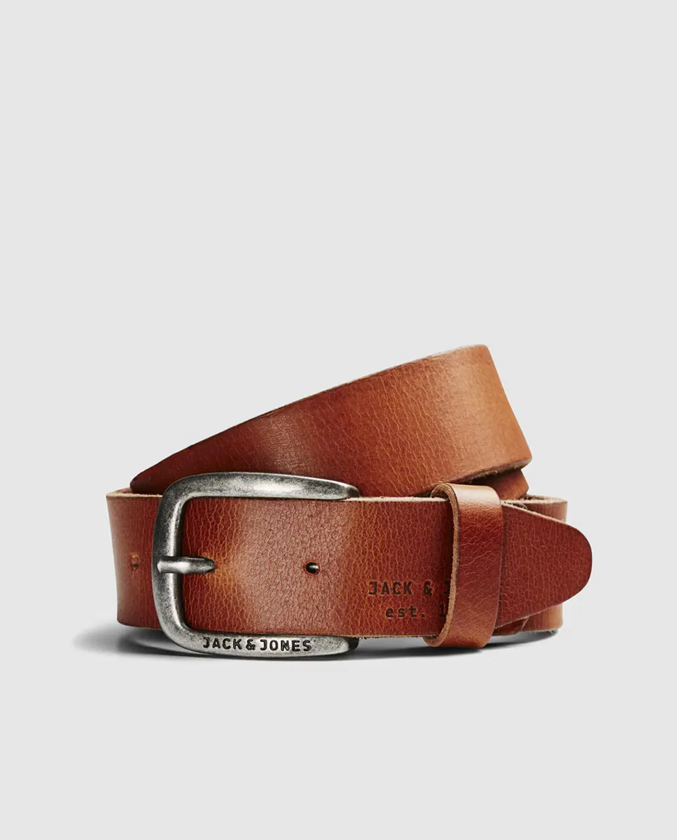 

Мужской кожаный ремень Jack & Jones, коричневый