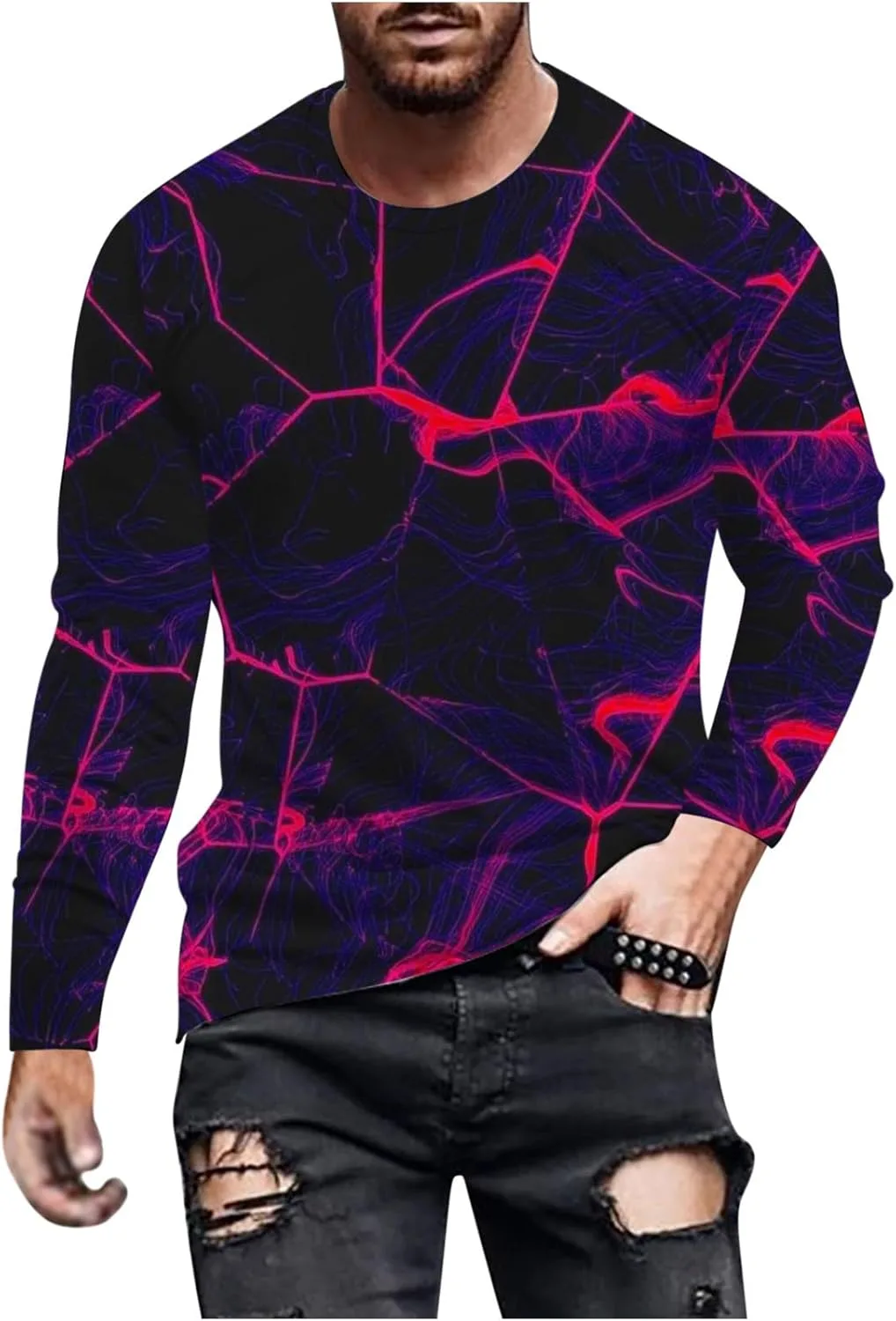 

Футболка с длинным рукавом 3D Print для мужчин Zeiyignr