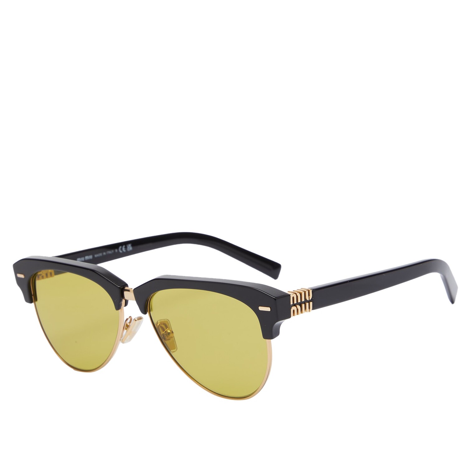 

Солнцезащитные очки Miu Miu Eyewear 09Zs Sunglasses, цвет Black & Olive Green