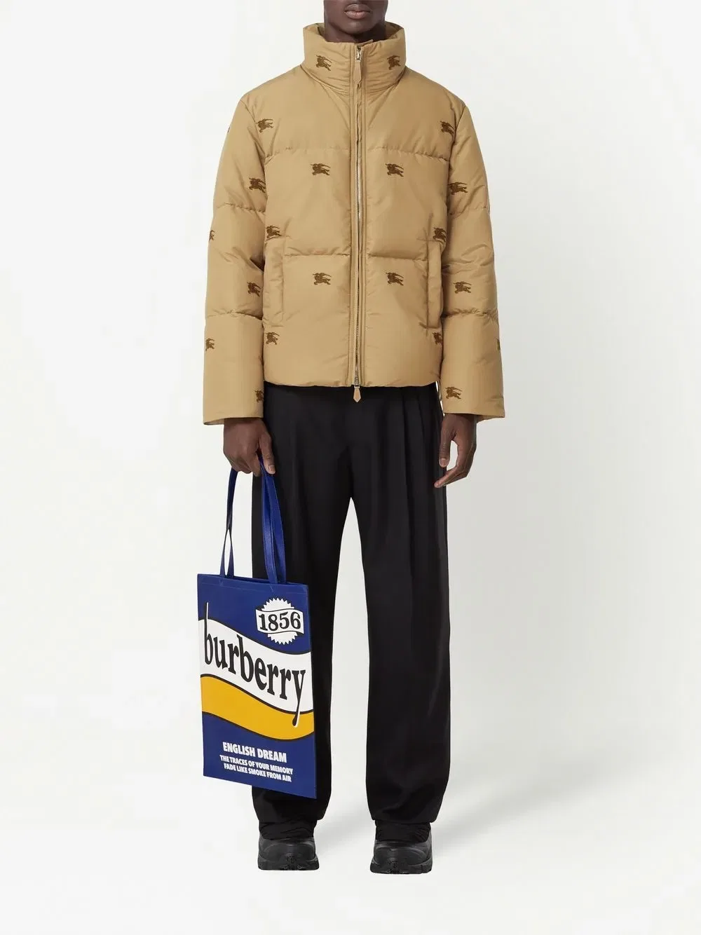 Пуховая куртка Burberry с вышитым логотипом, нейтральный — фото 2
