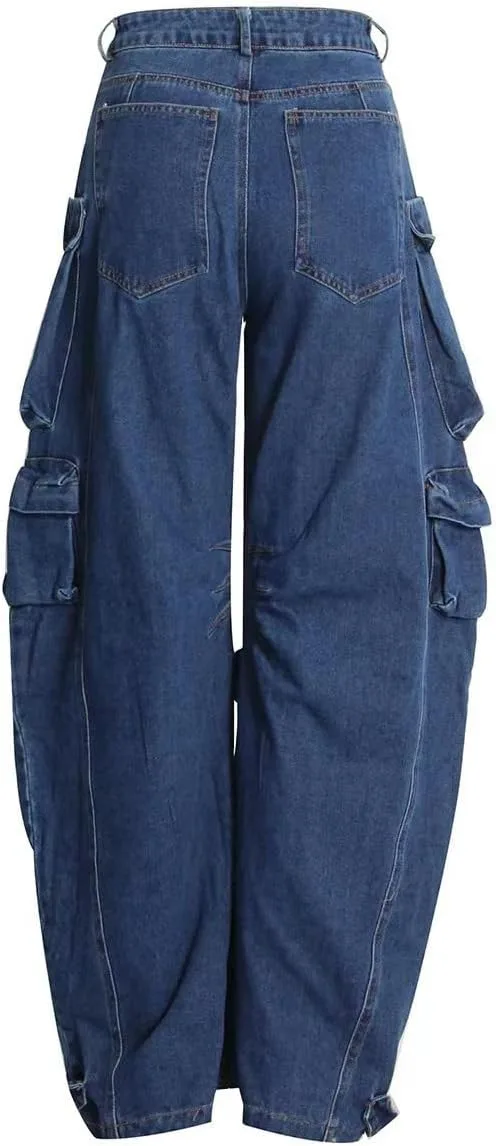 

Женские багги карго джинсы с множеством карманов Pooyikoi