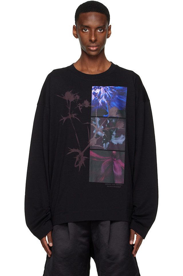 

Футболка с принтом Dries Van Noten, черный