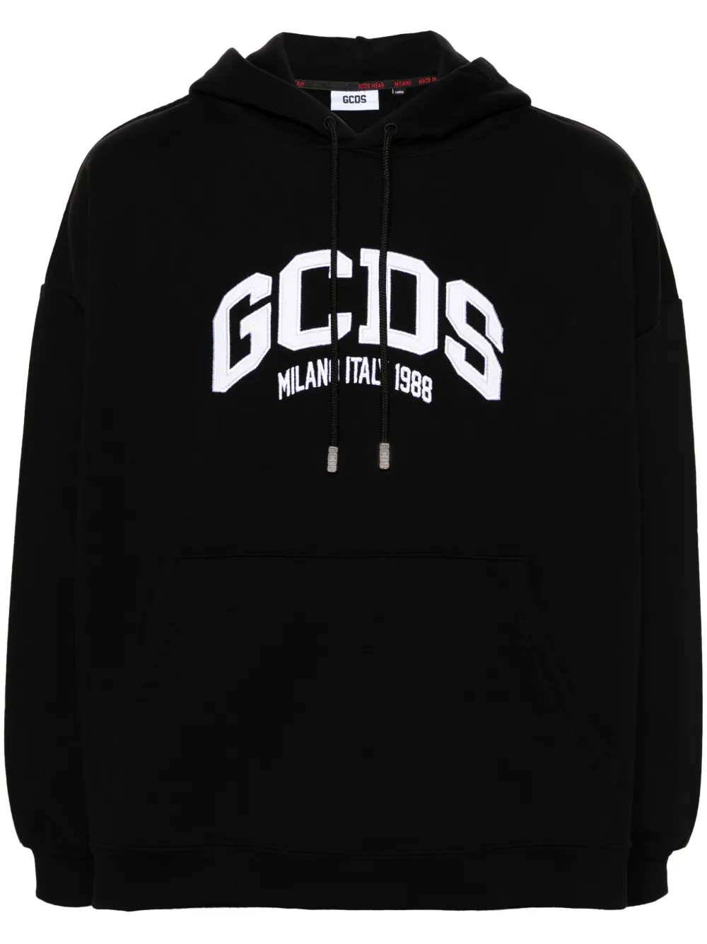 

Худи с вышитым логотипом GCDS, черный