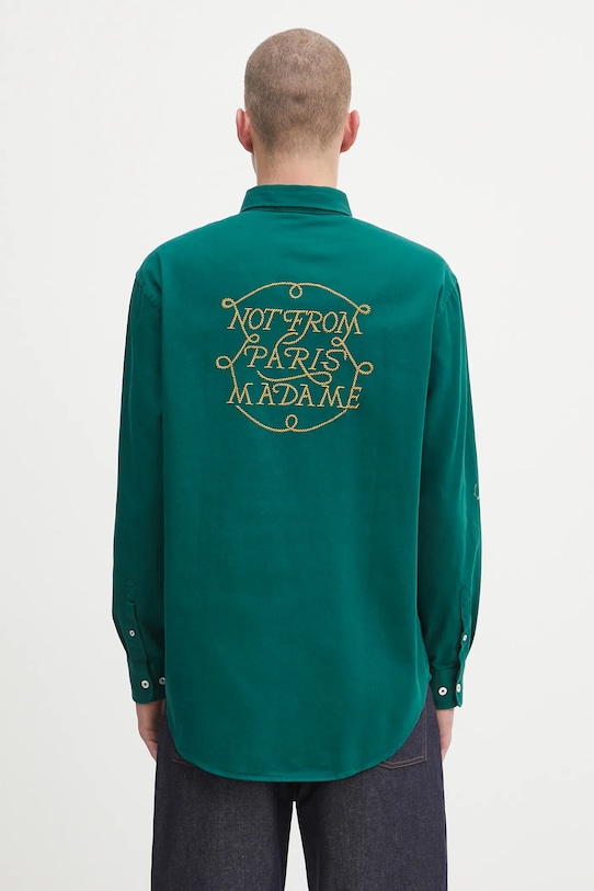 

Хлопковая рубашка La Chemise с надписью Tresses Drôle De Monsieur, зеленый