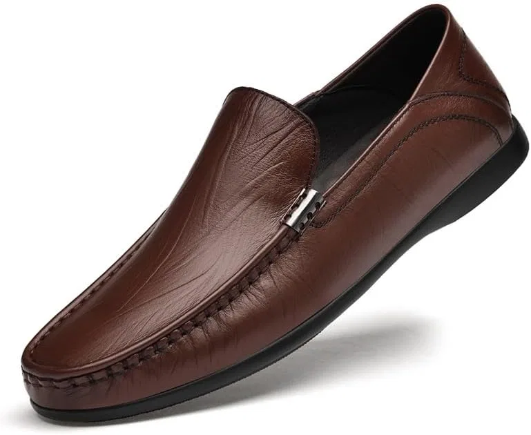 Туфли кожаные лоферы мужские коричневые SayfuR — фото 2