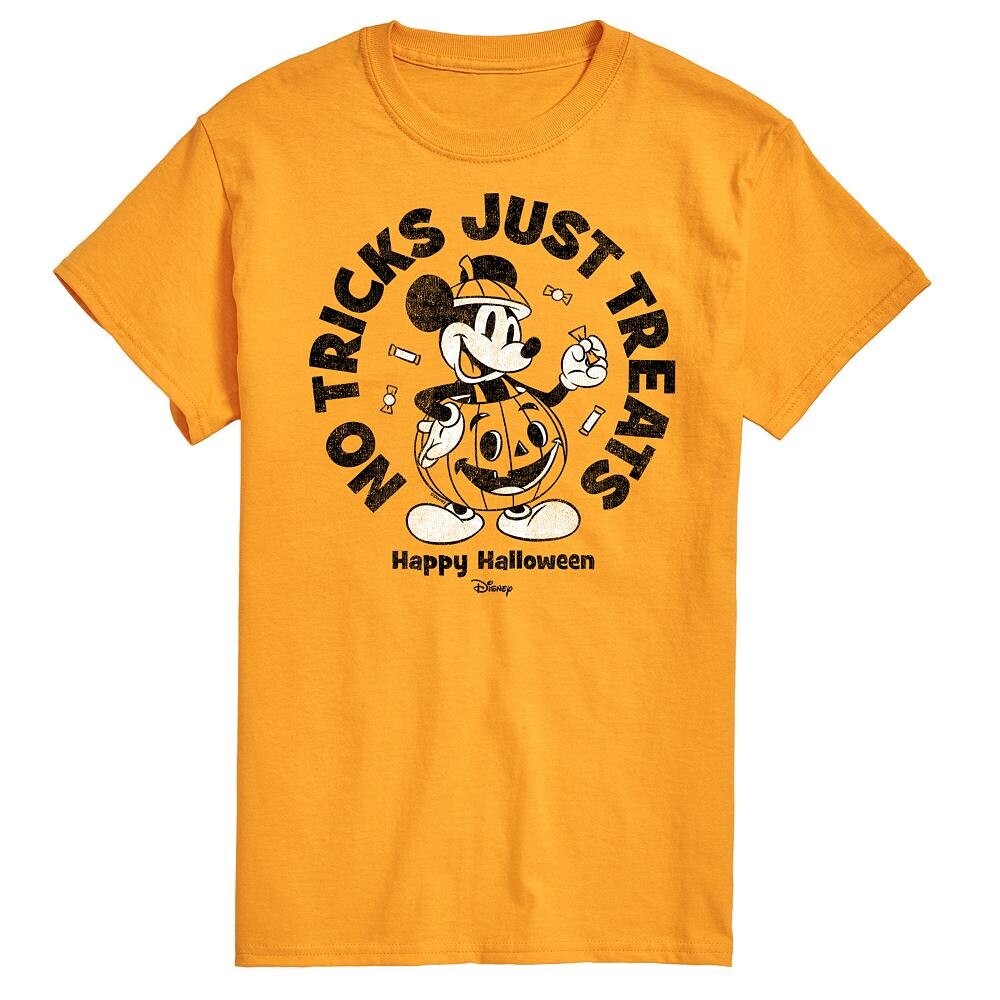 

Мужская футболка с рисунком Микки Мауса Disney's No Tricks Just Treats, золотой