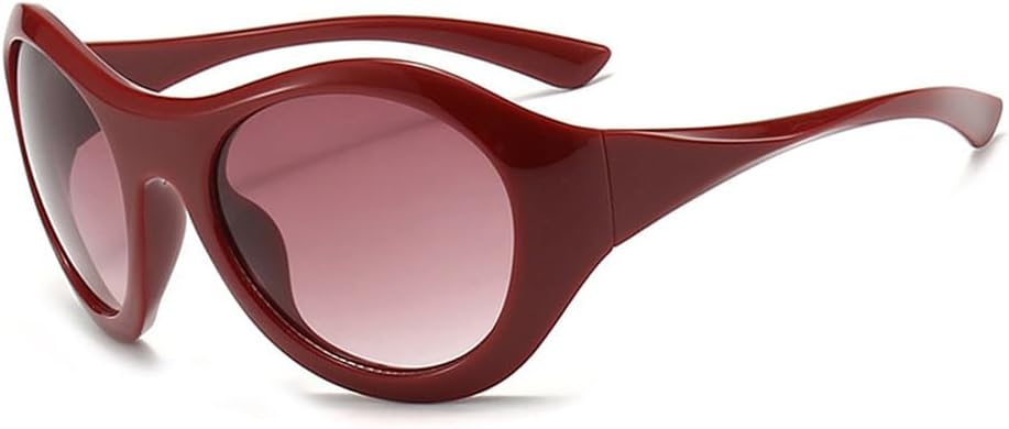 

Большие овальные солнцезащитные очки для женщин, в стиле панк, для мужчин, для занятий спортом на открытом воздухе, солнцезащитные очки UV400 generic, Dark Red Gradient