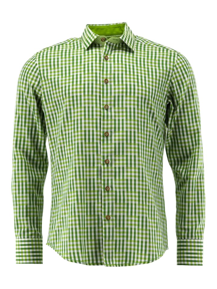 

Традиционная рубашка Зуфир ярко-зеленого цвета OS-Trachten