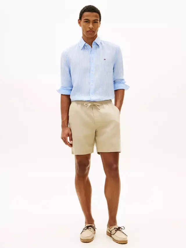 Шорты из льняной смеси Doven Tommy Hilfiger, Beige — фото 2
