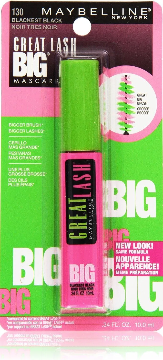 Тушь для ресниц Great Lash Big Washable Maybelline 10 мл черный