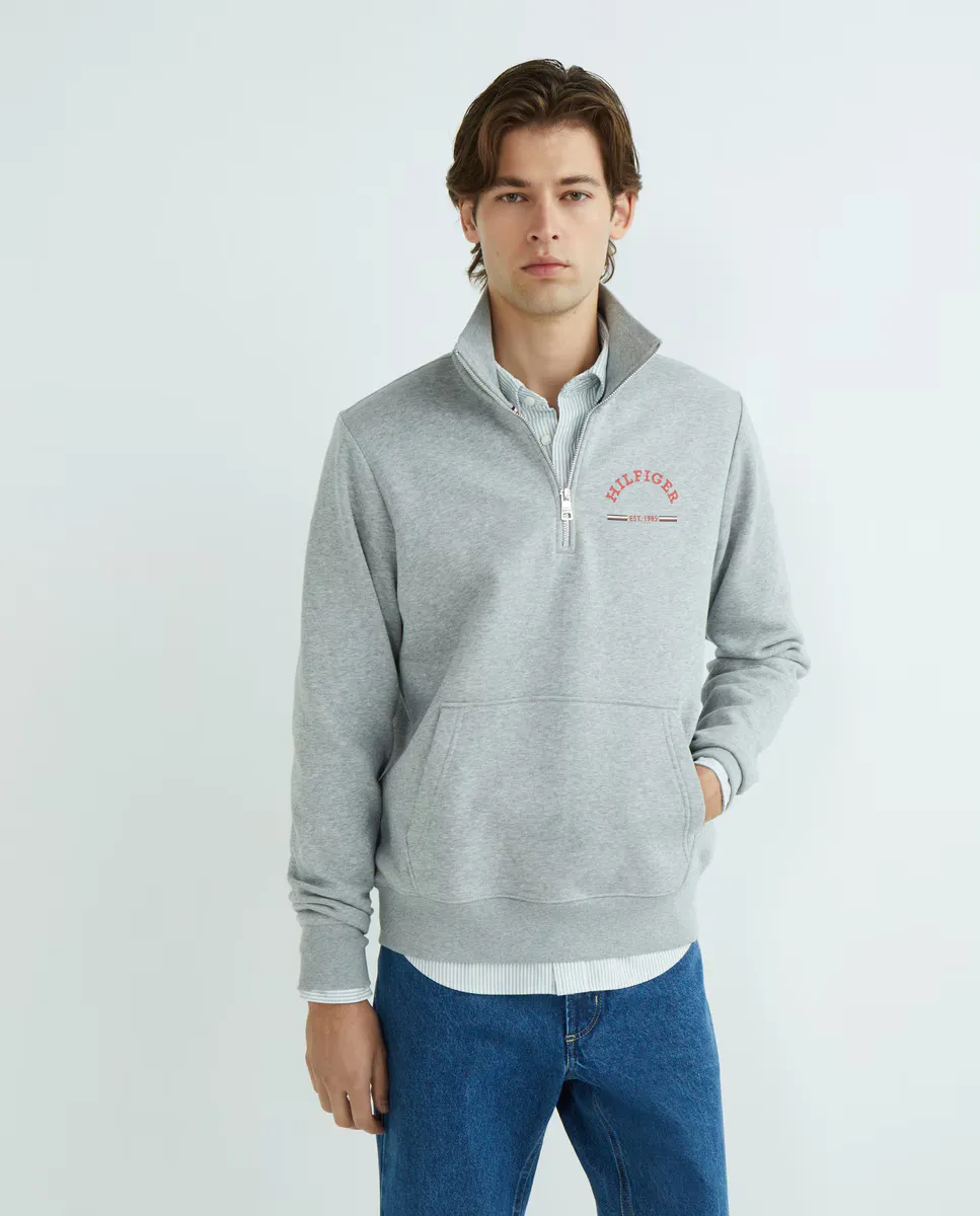 

Мужская толстовка на полумолнии Tommy Hilfiger, серый