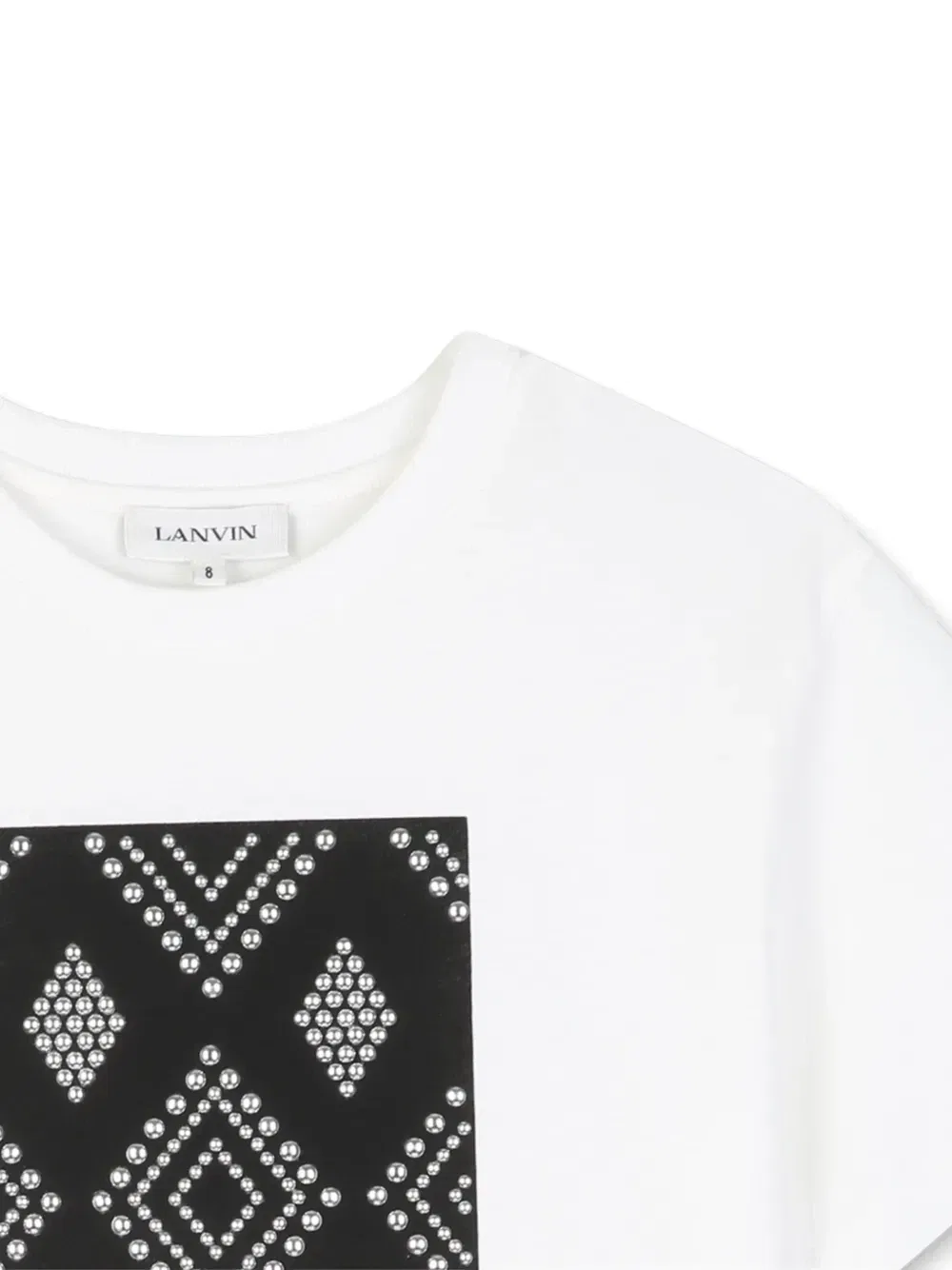 Футболка с логотипом и украшениями Lanvin Enfant, белый — фото 3